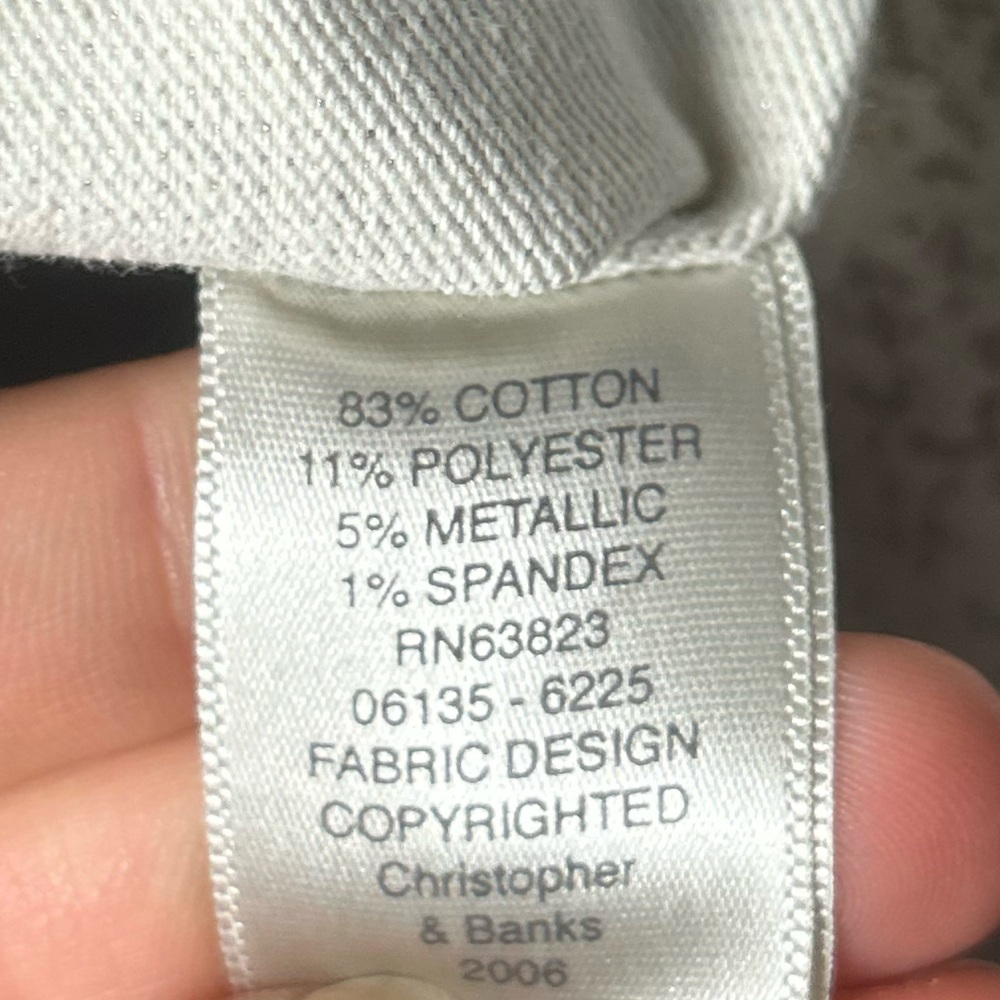 Christopher & Banks Floral Button-Up Jacket Metallic Silver - Picture 8 of 9